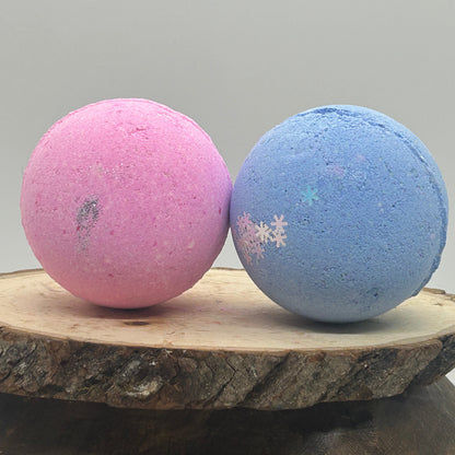 Frosted Pink Bath Bomb Frosted Blue Bath Bomb
