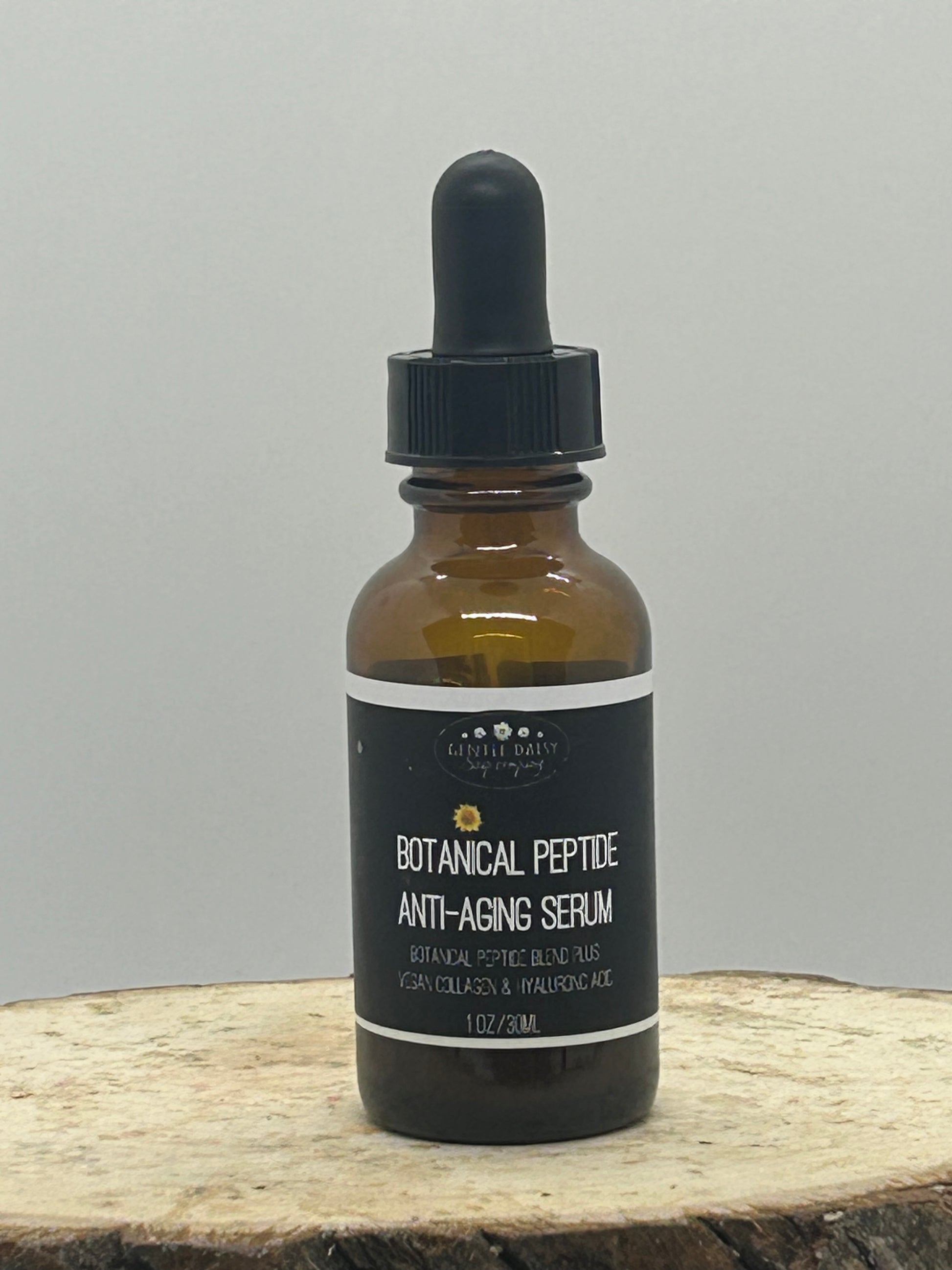 botanical serum in a glass dropper bottle