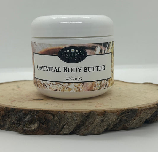 Oatmeal Body Butter  in a white Jar Gentle Daisy Soap Company LLC